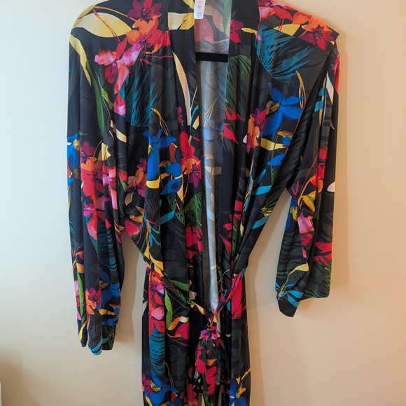 Cacique Other - EUC! 🌺Cacique Tropical Floral Kimono and Teddy Set Size 14/16